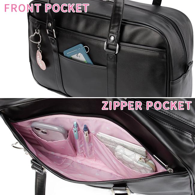 最大41% 3/25限定 ナイスクラップ スクールバッグ スクバ 合皮 女子 女子高生 高校生 中学生 通学 黒 茶色 ブラック ブラウン かわいい NICE CLAUP NC378 | NICE CLAUP | 15