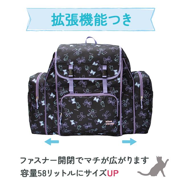 最大42% 9/5限定 ナイスクラップ サブリュック 48L/58L 修学旅行 林間学校 合宿 小学校 中学生 女子 大容量 軽量 拡張機能 A4 B4 NICE CLAUP maron NC391 | NICE CLAUP | 10