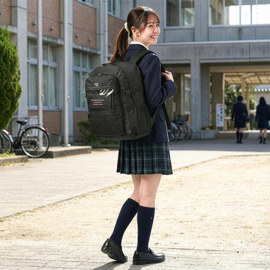 最大42% 9/5限定 ナイスクラップ リュック 32L 通学 女子 女子高生 高校生 中学生 大容量 軽量 スクールリュック スクールバッグ アリア NICE CLAUP NC402 | NICE CLAUP | 06