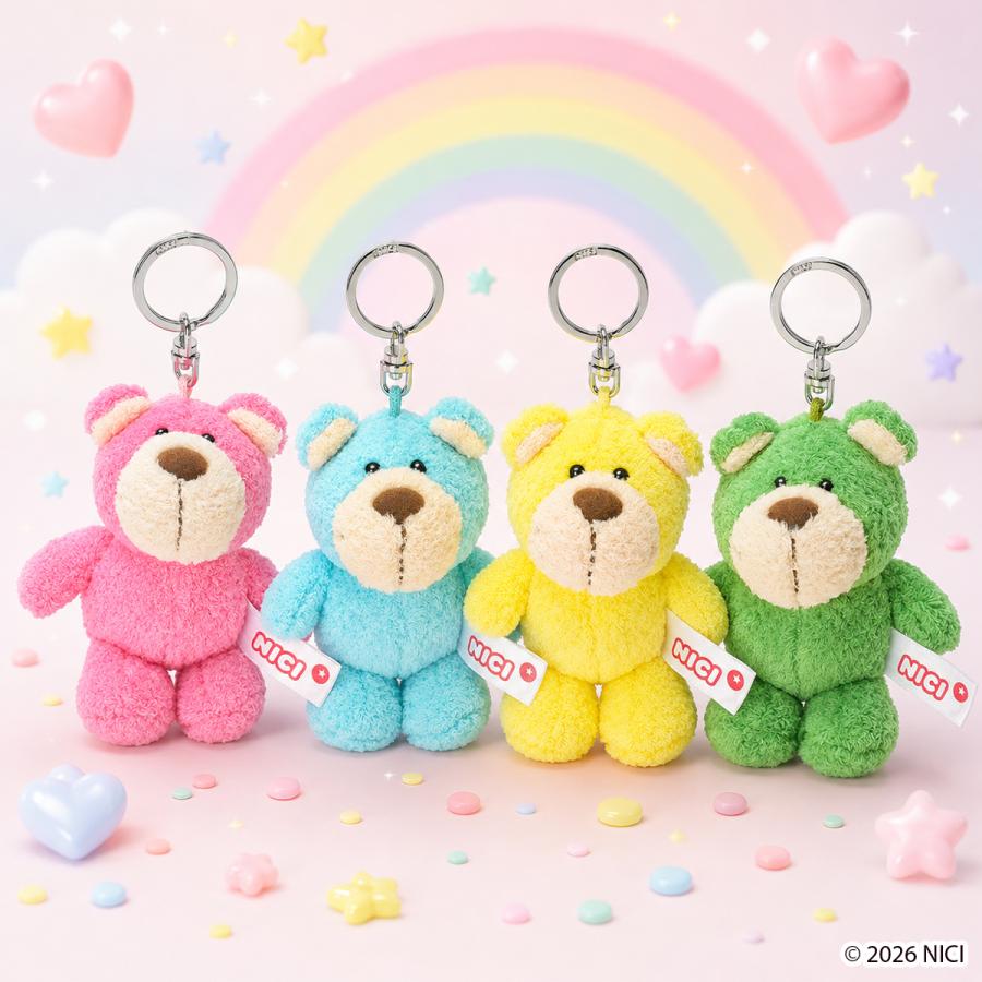 最大44% 6/1まで NICI ニキ リ・カラーベア 40周年 キーホルダー キーリング キーチャーム ぬいぐるみ かわいい レディース ブランド 10cm NICI Bean Bags | nici | 19