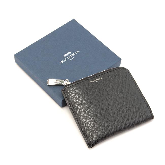 ペッレモルビダ　L字型財布　ネイビー PELLE MORBIDA 最大37% 7/31限定 ペッレモルビダ 財布 L字