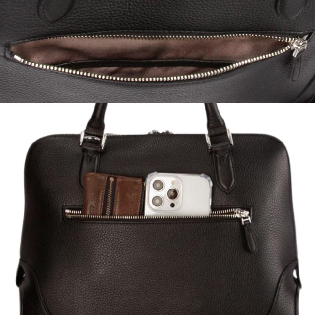 美品 ペッレモルビダ クロコ型押し ビジネスバッグ シボ革 A4可 ポーチ付き PELLE MORBIDA（ペッレ モルビダ） メイデンボヤージュ ビジネスバッグ