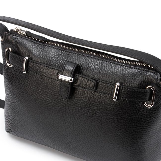 PELLE MORBIDA レザーサコッシュ ブラック ペッレ モルビダ PELLE MORBIDA ペッレモルビダ ショルダーバッグ