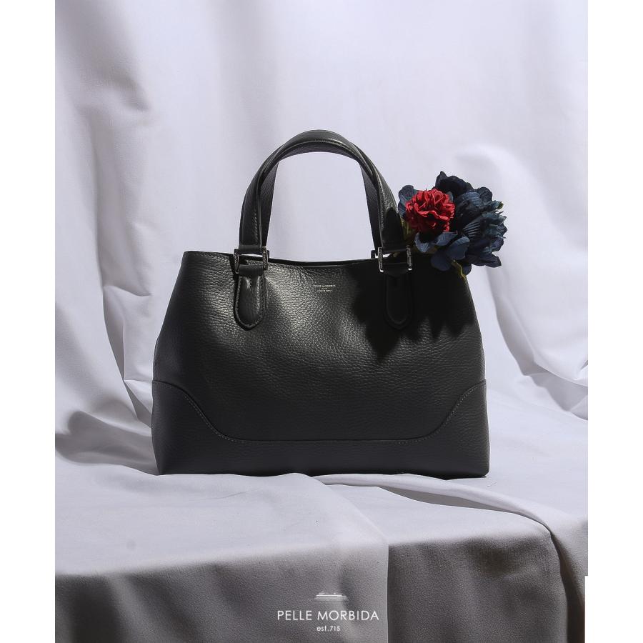 ペッレモルビダ テーラ マリーナミニ トートバッグ PMO-TE013 ブラック PELLE MORBIDA ペッレモルビダ TELA MARINA テーラ マリーナ