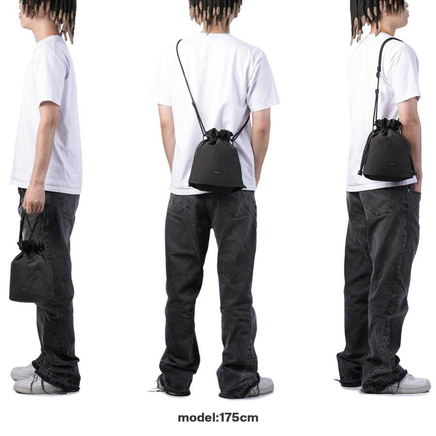 SML Exclusive 巾着ショルダーバッグ チャコールグレー SML / エスエムエル】Exclusive 巾着ショルダーバッグ