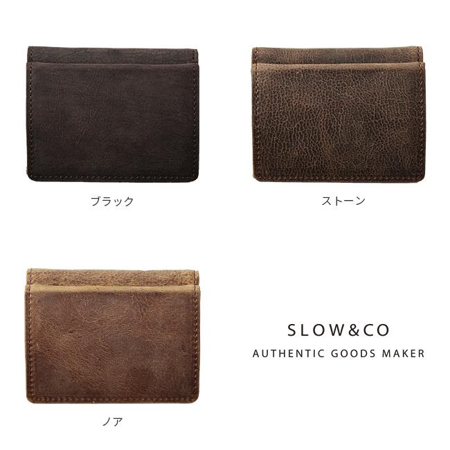 美品・箱付 SLOW & CO コンパクトウォレット　三つ折り　レザー　ブラック ボーノ 正規品 SLOW スロウ 財布 ミニ財布 CLASP TRIFOLD WALLET