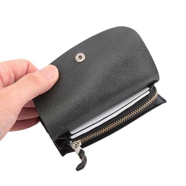 値段によっては値下げ可[美品]SLOW&CO 黒 レザー ミニ財布 SLOW(ファッション) 最大51% 8/24限定 SLOW スロウ 財布 二
