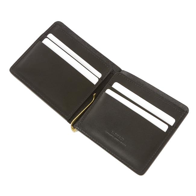 SLOW &CO マネークリップ　ブラックレザー SLOW（スロウ） 最大50% 8/5限定 財布 二つ折り財布 マネークリップ