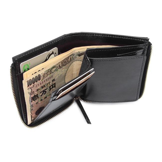 値段によっては値下げ可[美品]SLOW&CO 黒 レザー ミニ財布 SLOW(ファッション) 正規品 SLOW スロウ 財布 二つ折り ミニ財布