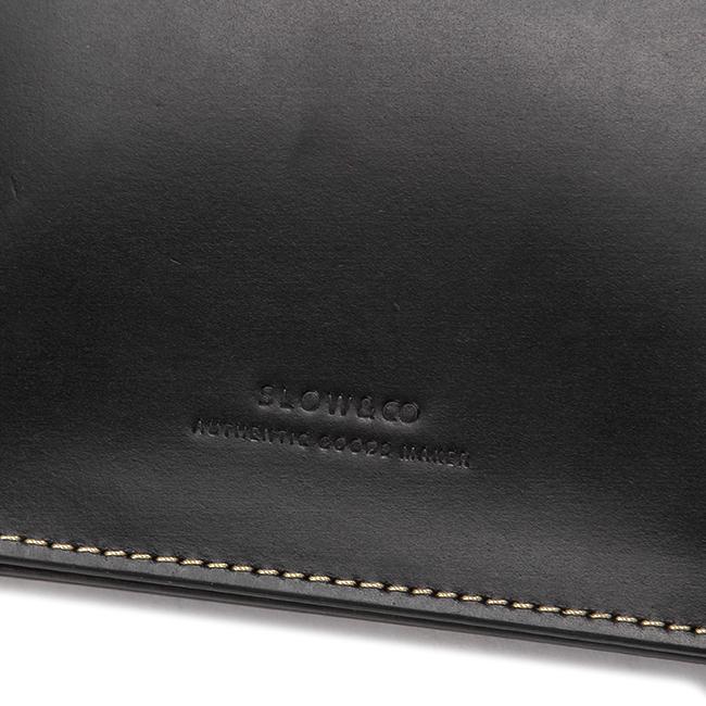 スロウ SLOW&CO 財布 ウォレット 二つ折り ラウンドジップ  黒 SLOW（スロウ） ミニ財布 ミニウォレット レザー 本革 馬革 日本製
