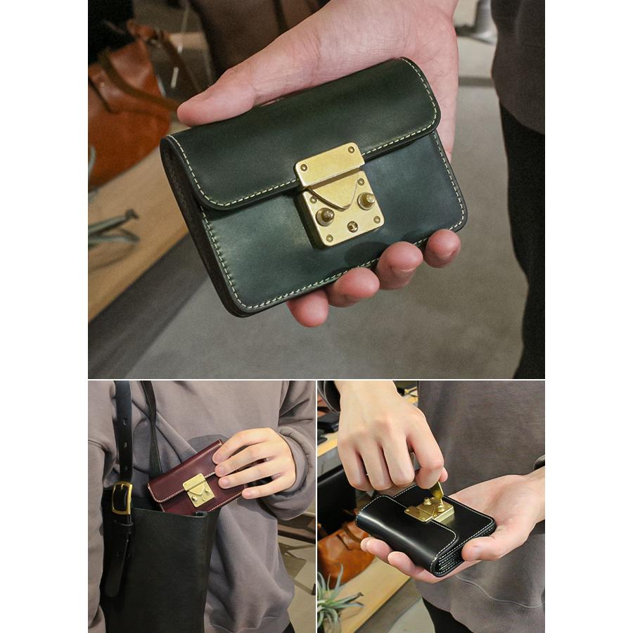 スロウ SLOW&CO 財布 ウォレット 二つ折り ラウンドジップ  黒 SLOW（スロウ） ミニ財布 ミニウォレット レザー 本革 馬革 日本製
