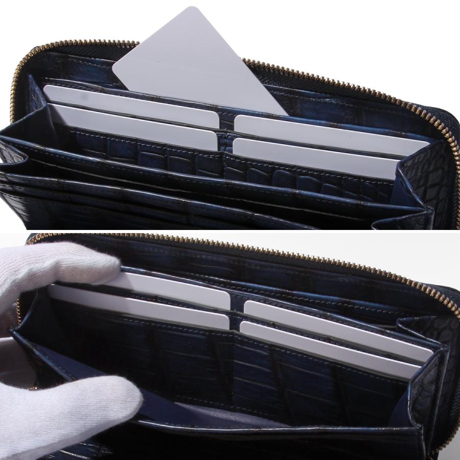 最大55% 3/15限定 SLOW スロウ 財布 長財布 クロコダイル レザー 本革 メンズ ブランド ワニ革 ラウンドファスナー 大容量 藍染 日本製 crocodile SO910R | SLOW(ファッション) | 08