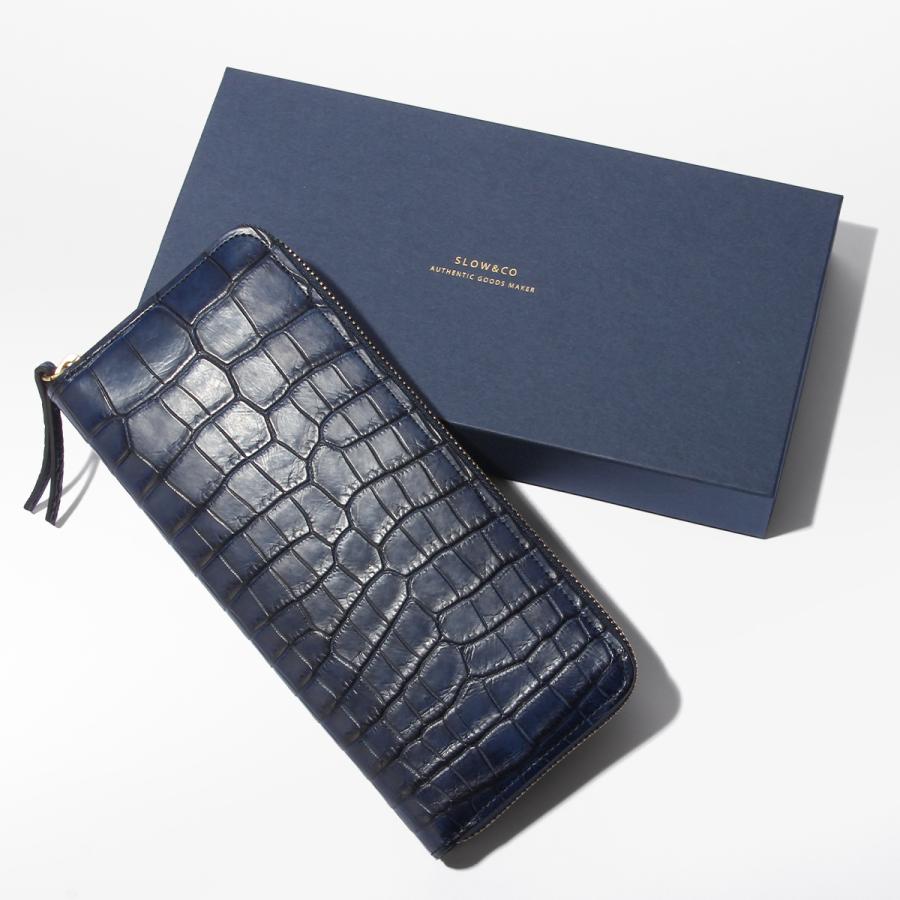 最大51% 2/20限定 SLOW スロウ 財布 長財布 クロコダイル レザー 本革 メンズ ブランド ワニ革 ラウンドファスナー 大容量 藍染 日本製 crocodile SO910R | SLOW(ファッション) | 14