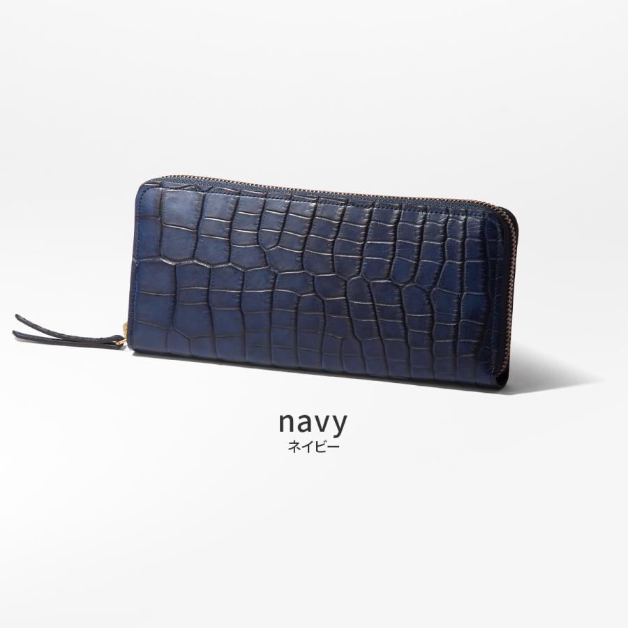 最大51% 12/28限定 SLOW スロウ 財布 長財布 クロコダイル レザー 本革 メンズ ブランド ワニ革 ラウンドファスナー 大容量 藍染 日本製 crocodile SO910R | SLOW(ファッション) | 03