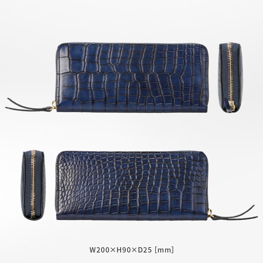 最大51% 12/28限定 SLOW スロウ 財布 長財布 クロコダイル レザー 本革 メンズ ブランド ワニ革 ラウンドファスナー 大容量 藍染 日本製 crocodile SO910R | SLOW(ファッション) | 04