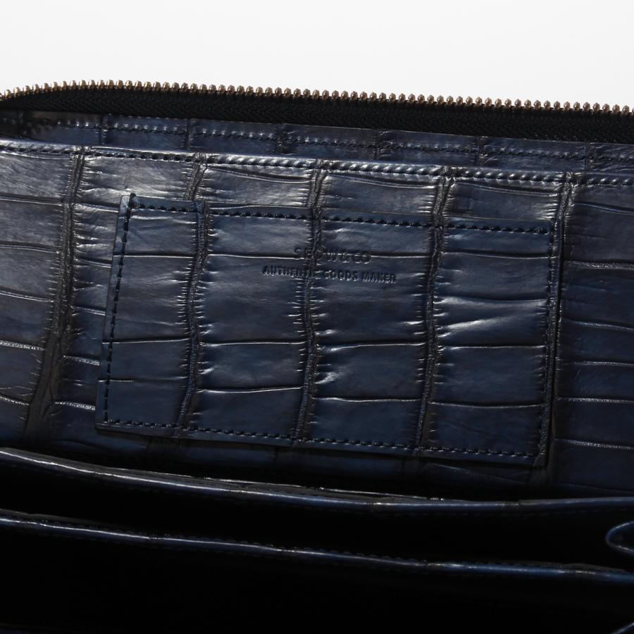 最大51% 2/20限定 SLOW スロウ 財布 長財布 クロコダイル レザー 本革 メンズ ブランド ワニ革 ラウンドファスナー 大容量 藍染 日本製 crocodile SO910R | SLOW(ファッション) | 07