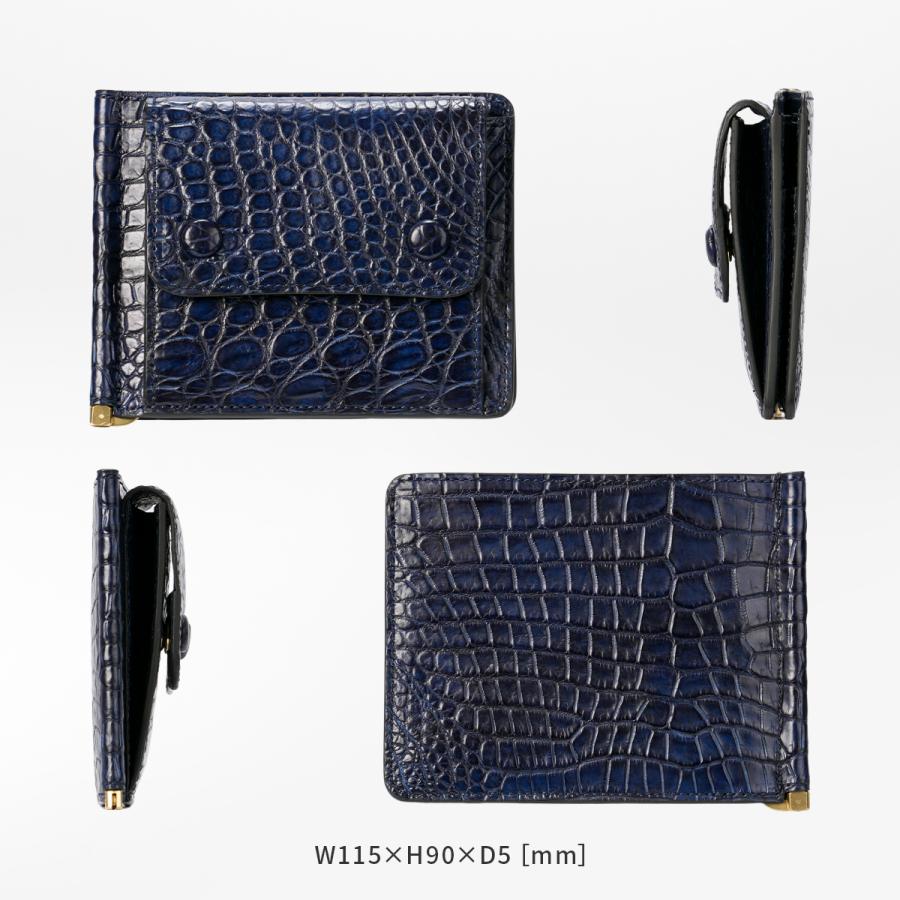 最大51% 12/28限定 SLOW スロウ 財布 二つ折り財布 マネークリップ クロコダイル レザー 本革 メンズ ブランド 小銭入れ付き ワニ革 藍染 日本製 crocodile | SLOW(ファッション) | 04