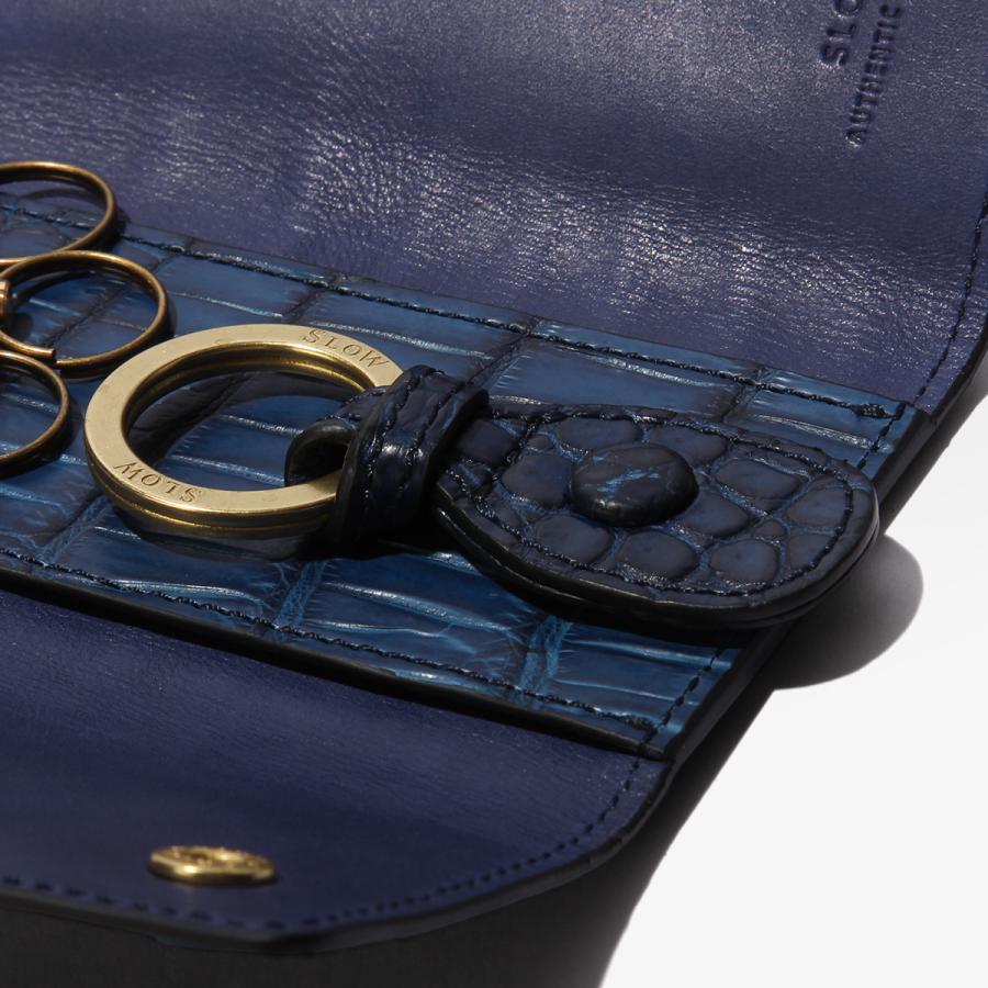 最大51% 12/28限定 SLOW スロウ キーケース スマートキー クロコダイル レザー 本革 メンズ ブランド ワニ革 藍染 日本製 4連 crocodile SO915R | SLOW(ファッション) | 07