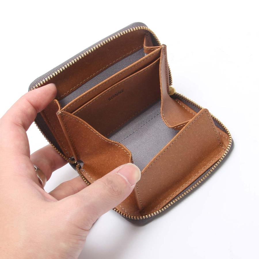 最大44% 3/22まで ゾンネ エコラックス ミニウォレット ミニ財布 財布 二つ折り財布 本革 メンズ ブランド SONNE ECOLUX SOUS003 | SONNE | 12