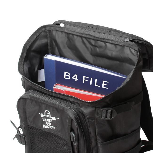 最大41% 3/5限定 スラッシャー リュック 30L 大容量 軽量 男子 女子 中学生 高校生 通学 スクエア ボックス型 スケボー スクールバッグ B4 THRASHER THR-298 | THRASHER | 09