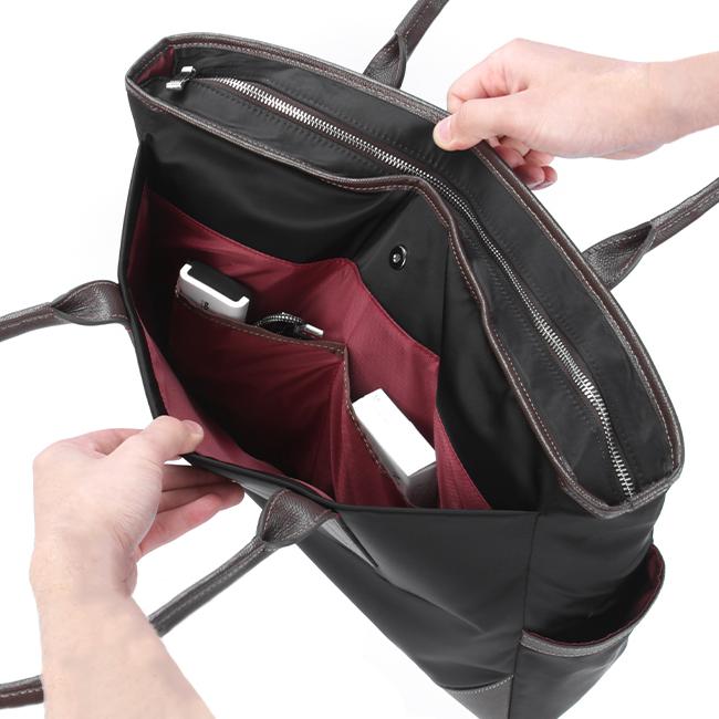 美品✨タケオキクチ 2WAY 2層式 PVC ビジネスバッグ 撥水 PC収納 tk-271502_1.jpg