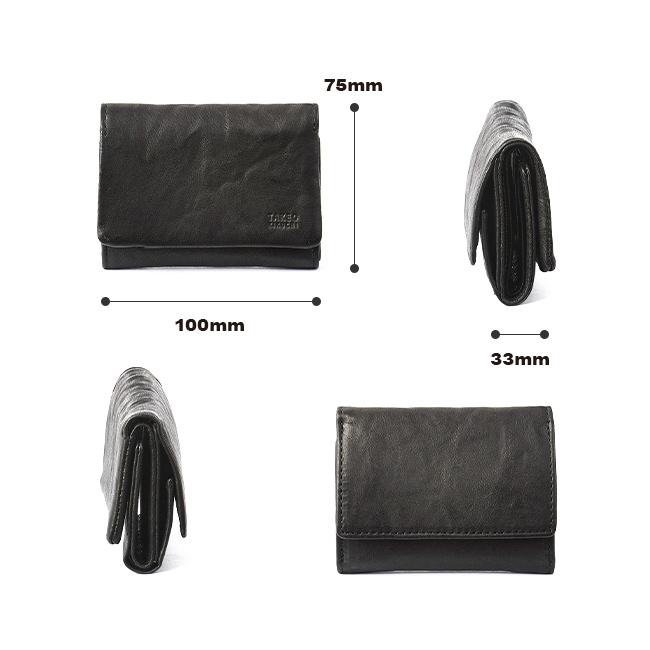 【未使用】TAKEO KIKUCHI 三つ折り財布 コンパクトウォレット 本革 TAKEO KIKUCHI（タケオキクチ） 最大45% 12/15まで 財布 三つ折り財布