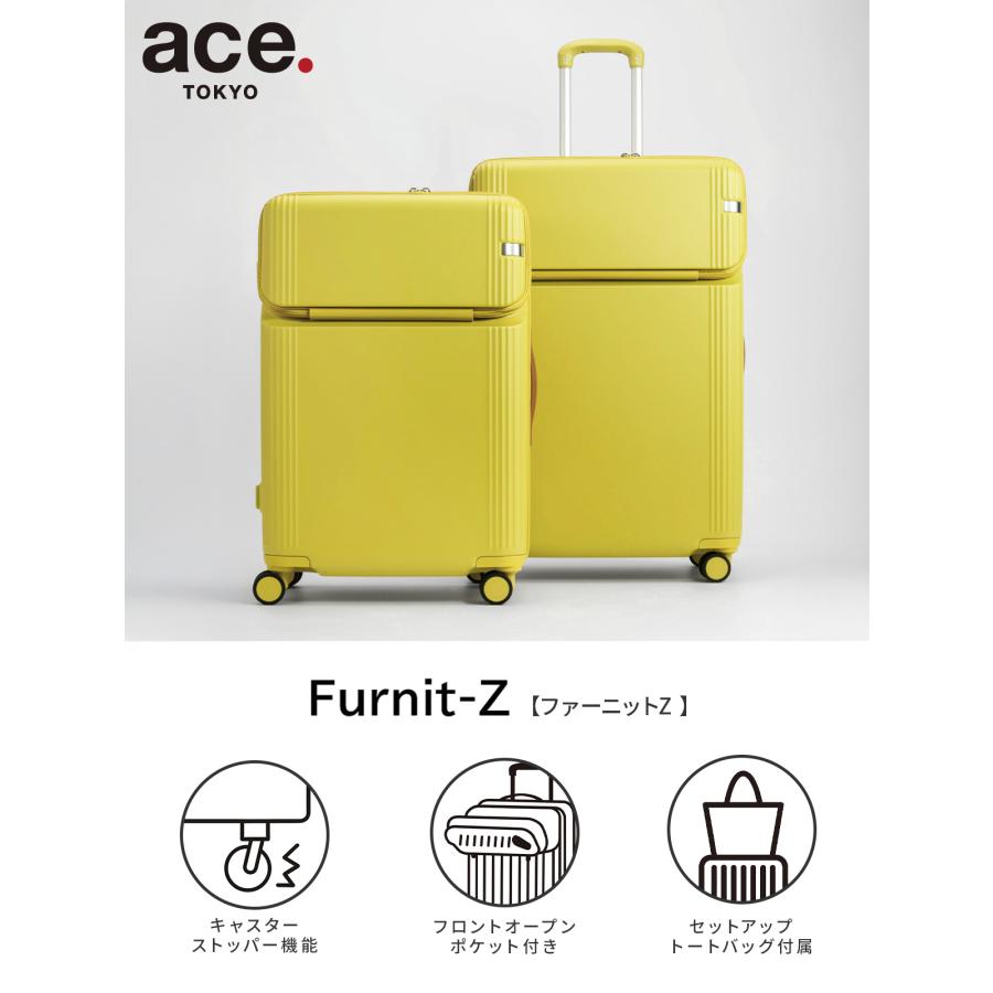 【美品】TRAVELIST ACE 別注　小型スーツケース　抗菌防臭 ace. TOKYO LABEL エース スーツケース ファーニットZ Mサイズ 62L