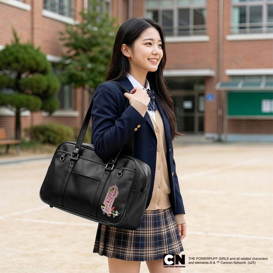 最大41% 8/19限定 パワーパフガールズ スクールバッグ スクバ 合皮 女子 女子高生 高校生 通学 黒 茶色 バッグ カバン グッズ かわいい TPGSR-01 在庫限り | ブランド登録なし | 06