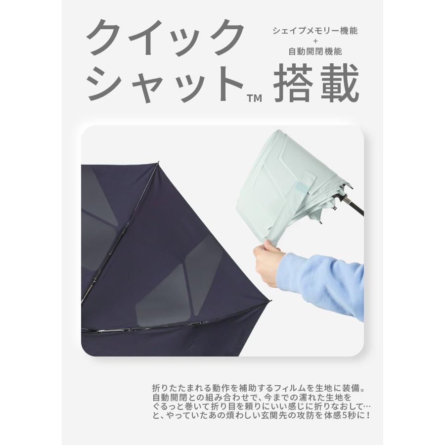 ウォーターフロント 折りたたみ傘 晴雨兼用 自動開閉 軽量 超撥水 UVカット ワンタッチ 折り畳み傘 55cm Waterfront U355-0811 tppr｜selection｜28