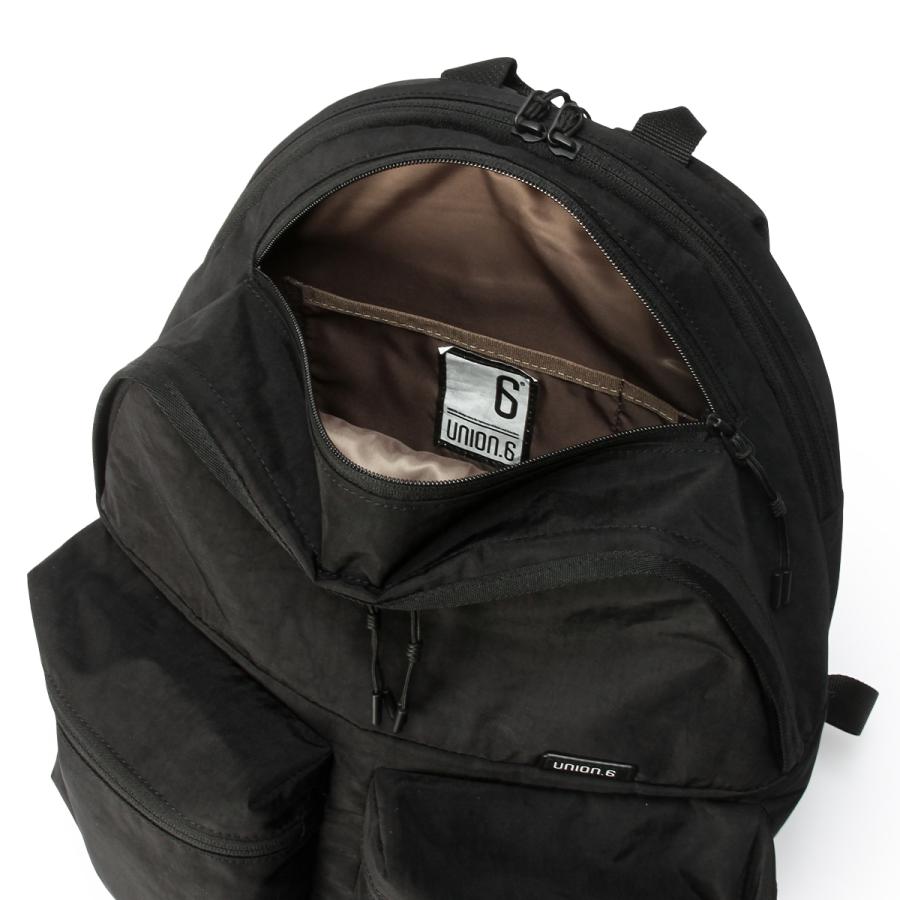 最大51% 2/11限定 ユニオンシックス ポリエスター リュック バックパック メンズ レディース ブランド A4 24L PC収納 15インチ UNION.6 WRINKLED NYLON D4 | UNION6 | 10