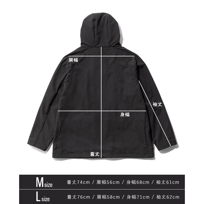 TRANSPORT トランスポート 7P ロゴ ナイロンアノラックパーカー 黒L TRANSPORT トランスポート 7P ロゴ ナイロンアノラックパーカー