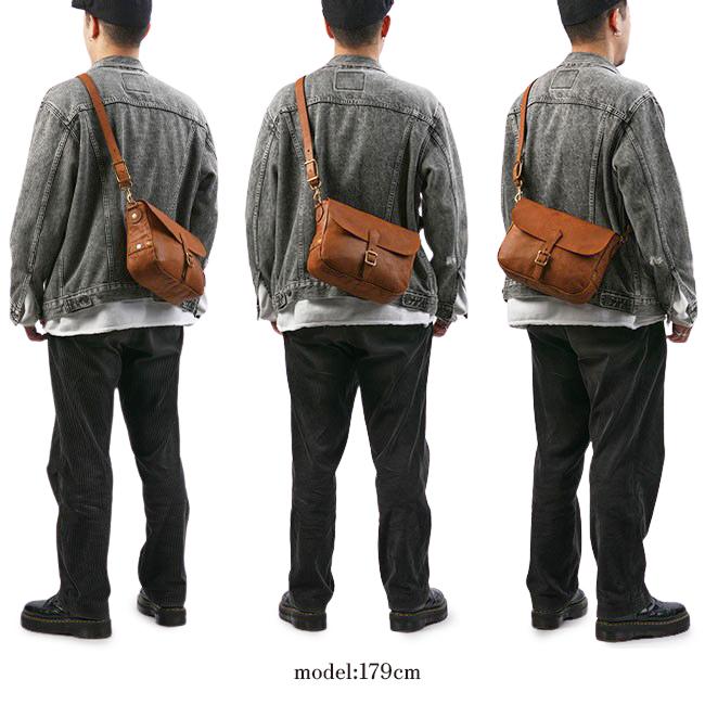 新品未使用VASCO ブラウンレザー メッセンジャーバッグ ヴァスコ vasco vasco ショルダーバッグ ショルダーポーチ メンズ 本革