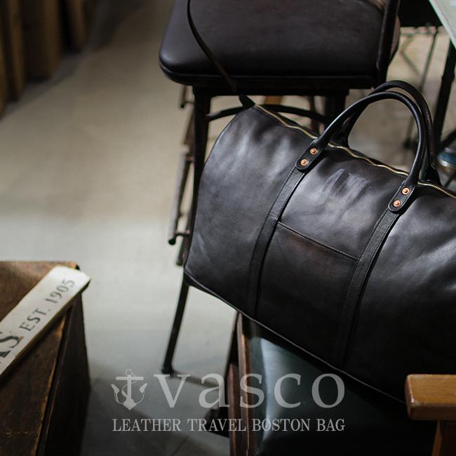vasco ヴァスコ キャンバス×レザー ボストンバッグ ネイビー VASCO / LEATHER TRAVEL BOSTON BAG ヴァスコ レザートラベルボストン