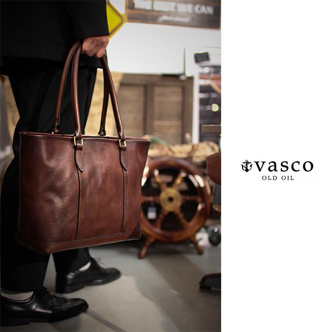 Vasco ダークブラウン トートバッグ VASCO ヴァスコ ダークブラウン レザー トートバッグ VASCO/ヴァスコ