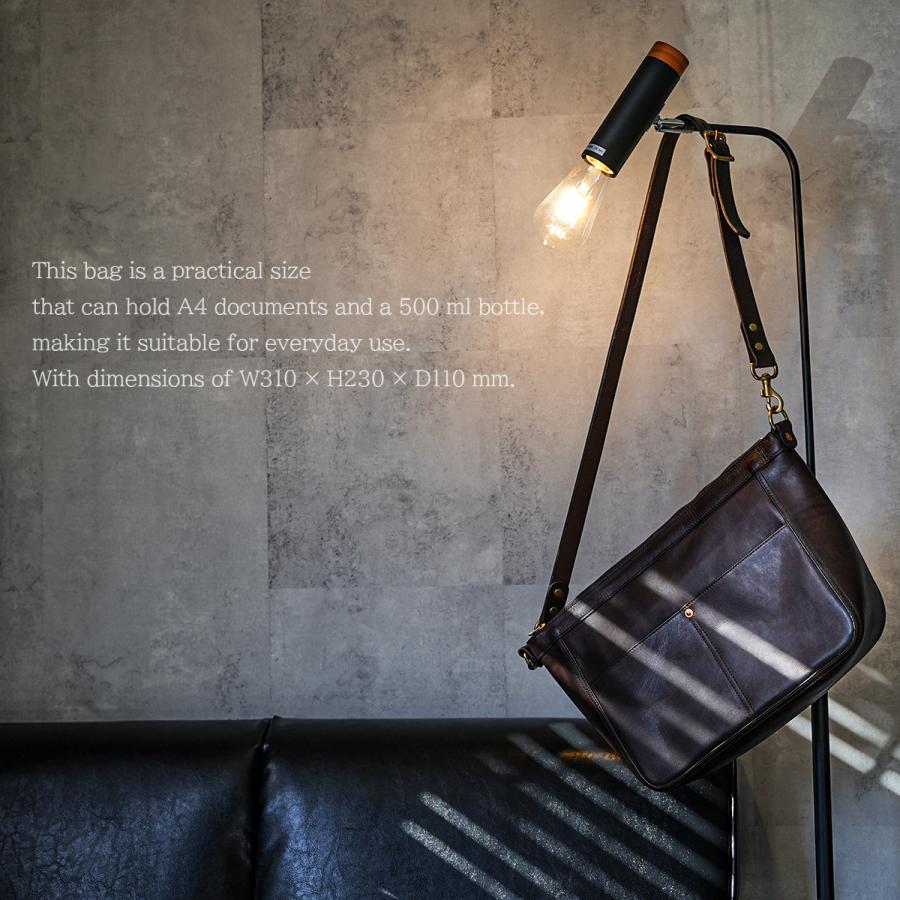 最大53% 3/1まで ヴァスコ オールドオイル ショルダーバッグ A4 本革 真鍮 日本製 vasco OLD OIL VS-312L | vasco | 10