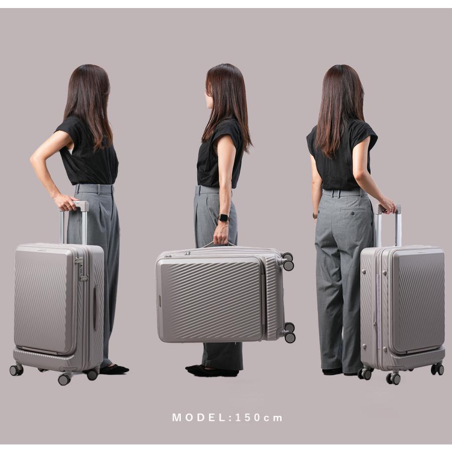 最大50% 9/8限定 エース スーツケース Mサイズ キャリーケース 52L/63L 拡張 軽量 中型 フロントオープン ストッパー W&.Day/Night 05422 | ブランド登録なし | 08