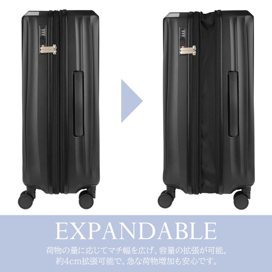 最大42% 3/3限定 ダブルアンドデイナイト スーツケース Mサイズ 68L/73L 軽量 中型 拡張機能 キャスターストッパー 4輪 双輪 スオラ W＆.Day/Night w-09102 | ブランド登録なし | 08