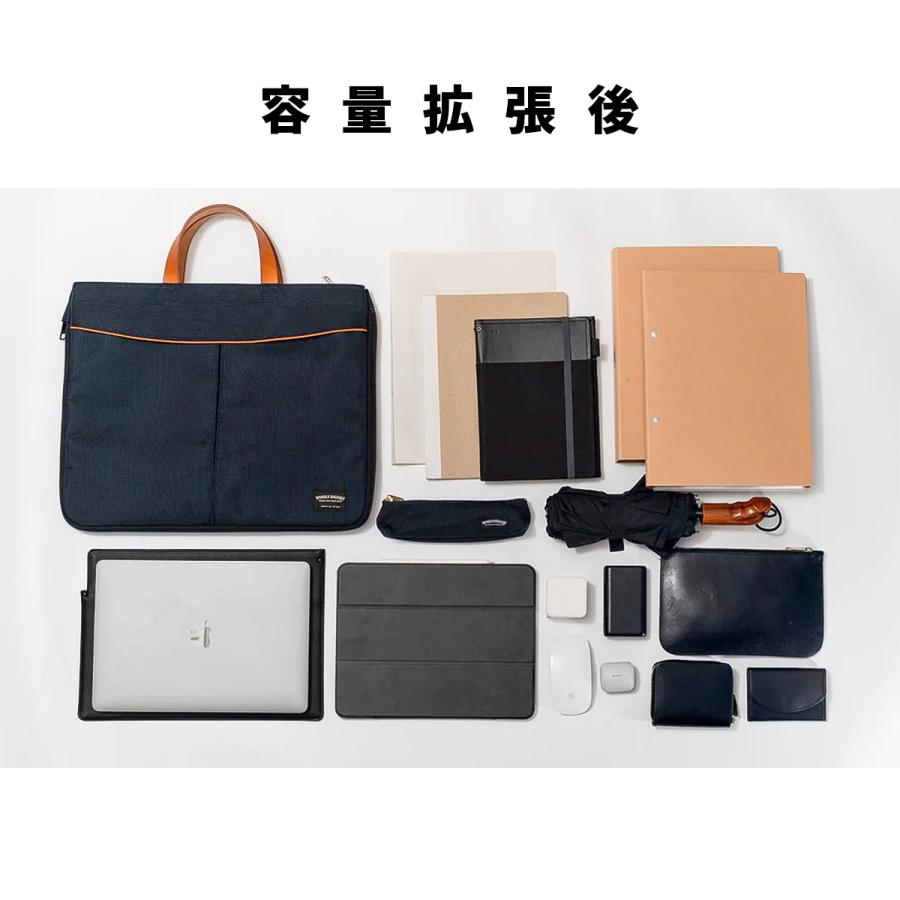 最大46% 6/3限定 ワンダーバゲージ エッジブリーフ ヘルメットバッグ B4 1.5L/7.5L 拡張  日本製 WONDER BAGGAGE EDGE BRIEF WB-G-038の画像