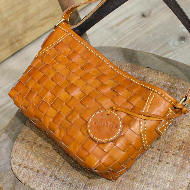 最大51% 3/27限定 ズッケロ ショルダーバッグ レディース ブランド レザー 本革 軽量 横型 編み込み 斜めがけ 小さめ B6 バケット zucchero Baquette 48300 | zucchero filato | 06