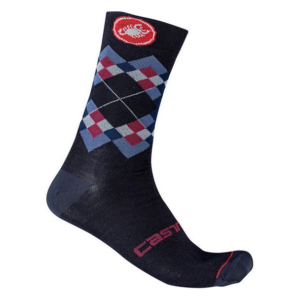 CASTELLI カステリ 21554 ROMBO 18 SOCK（サイクルソックス）：414 SAVILE BLUE/INDIGO/DUSK BLUE | Castelli