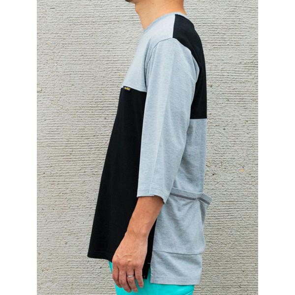 narifuri ナリフリ NF1143 マルチテックコンビ6分袖Tシャツ：001 BK | narifuri | 03