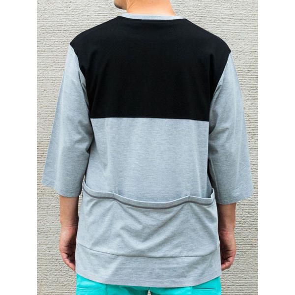 narifuri ナリフリ NF1143 マルチテックコンビ6分袖Tシャツ：001 BK | narifuri | 04