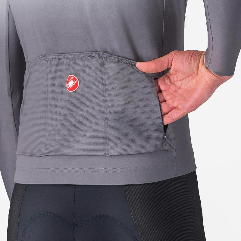 CASTELLI カステリ 4525075 UPF LONG SLEEVE JERSEY（サイクルジャージ）：870 SILVER GRAYの画像