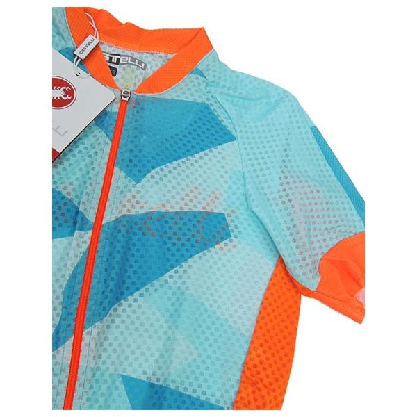 CASTELLI カステリ 18037 CLIMBER'S W JERSEY（レディースサイクルジャージ）:086 Sky Blue/Orange Fluo | Castelli | 02