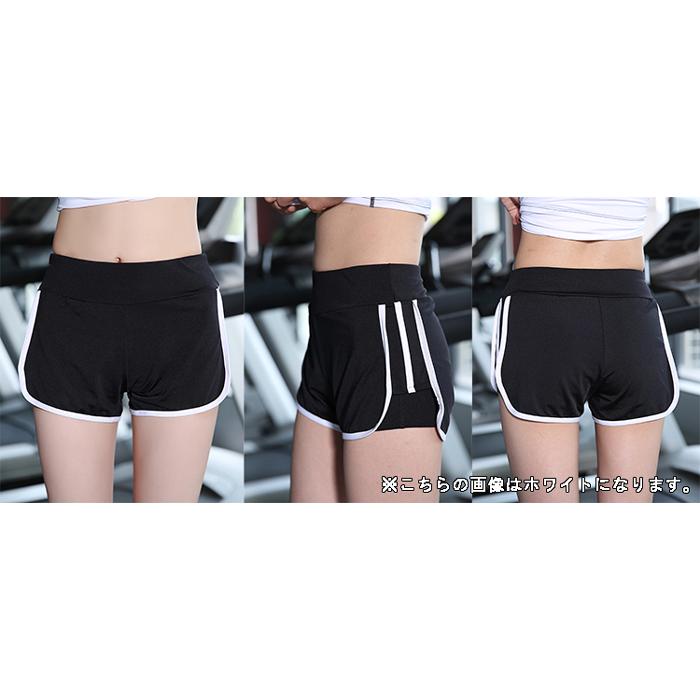 スポーツウェア レディース トレーニング ジム 上下 スパッツ一体型 ２点セット 半袖 ショートパンツ 速乾 伸縮 動きやすい ホワイト |  | 03