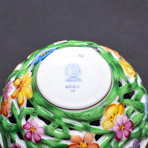 ヘレンド（HEREND） ファンタジー 透かしボンボン入れ（ストロベリー