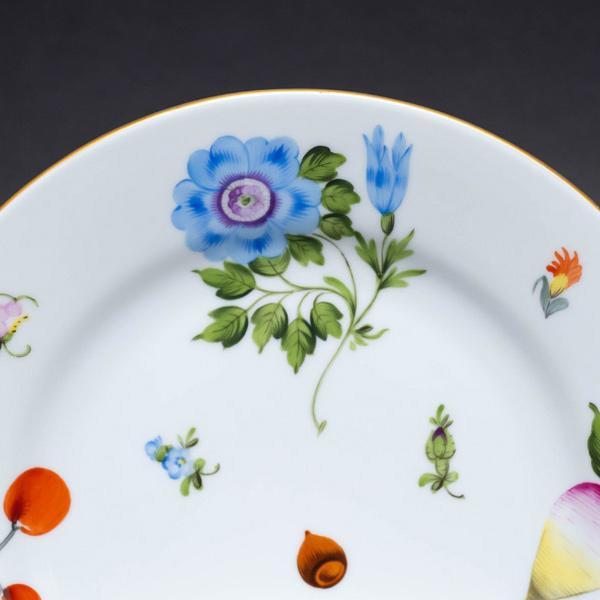 ヘレンド　クレセントディッシュ　皿 ヘレンド（HEREND） フルーツネッカー クレセントディッシュ（アネモネ