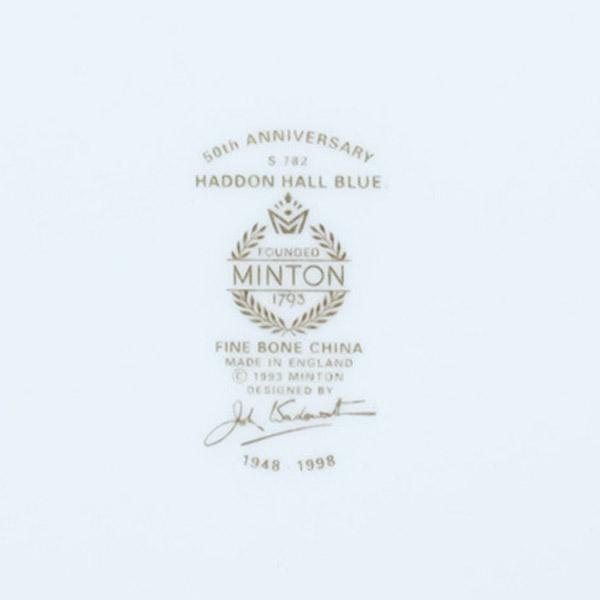 ミントン　50th アニバーサリー　ハドンホールブルー　ゴールドライン　プレート ミントン 50th アニバーサリー ハドンホールブルー ゴールドライン