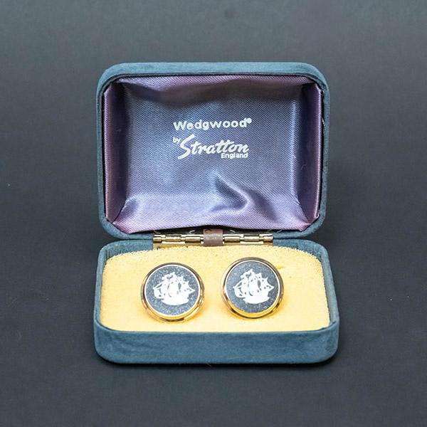 ウェッジウッド ジャスパー（ブラック） 帆船 カフリンクス | WEDGWOOD