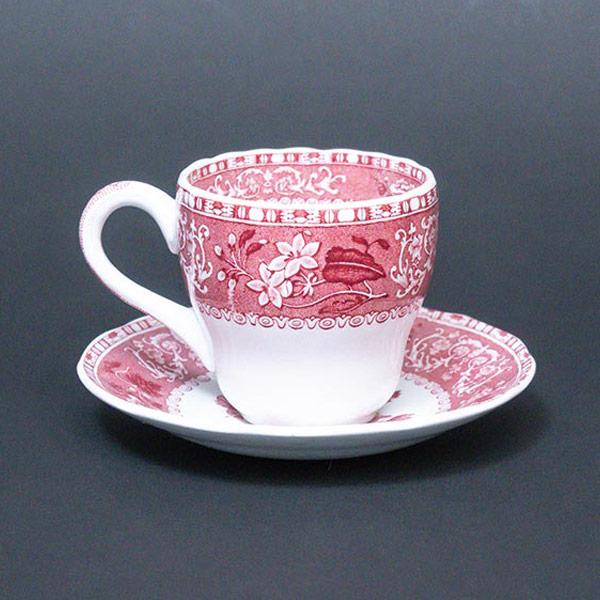 Spode スポード ピンクカミラ デミタスカップ＆ソーサー ※貫入あり